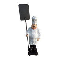 Werbefigur Koch Figur Statue Skulptur Menue Tafel Werbeaufsteller Speisekarte