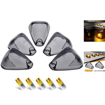 Weatherproof Smoke Roof Cab Lights with Long-Life Amber LEDs for 99-16 Fords