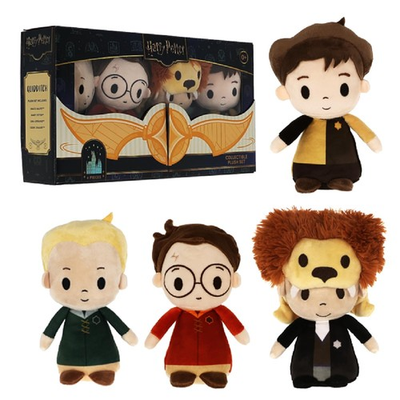 #ad Harry Potter Quidditch 4 Pc Plush Set Harry Potter Draco Malfoy Cedric Di... $23.21