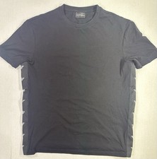 Emporio Armani EA7 Black T-Shirt Men s Large Side Logo Tape Minimalist Designer