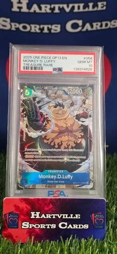 2025 One Piece Monkey D. Luffy Treasure Rare #OP11-058 PSA 10 GEM MINT