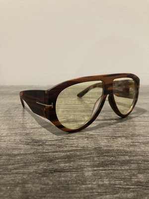 #ad Tom Ford Brunson Sunglasses Brown Frame Yellow Lens $75.00
