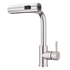 Kitchen Faucet with Pull Down Sprayer Brushed Nickel Waterfall Modern Kitchen...