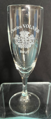 Charles Volner BRUT Sektflöte Glas Vintage