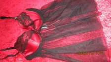 ANN SUMMERS  BABYDOLL RED/BLACK INFATUATION  SIZE 10-D-DD  NEW WITH TAG