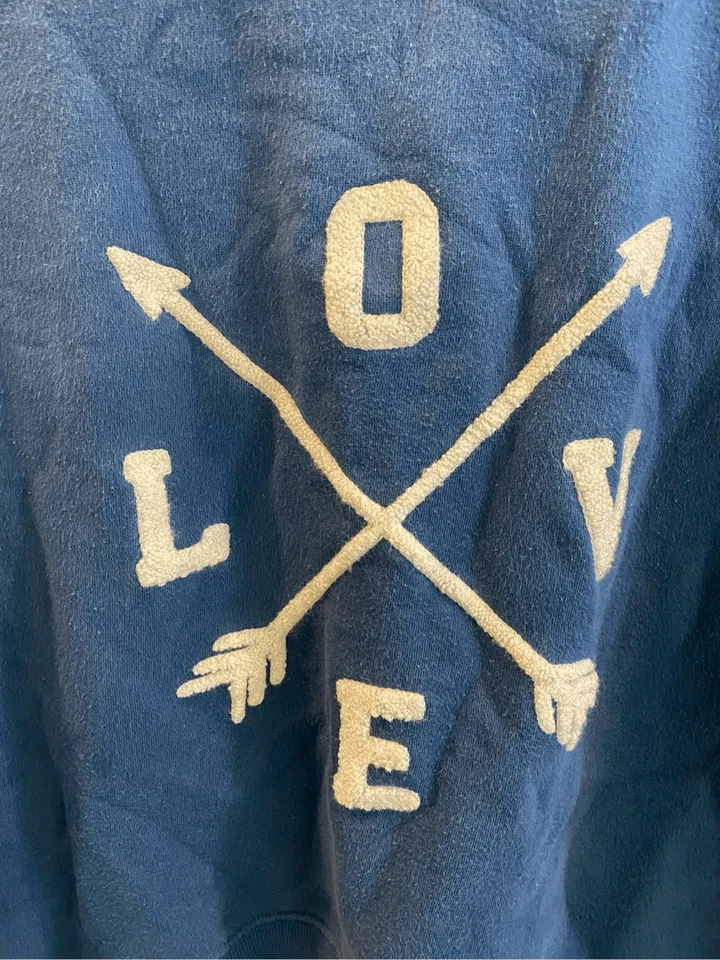 Sudadera Pullover Green Tea Deep Blue LOVE Para Mujer Talla Mediana M Foto 3 de 4