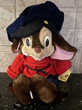 VTG Fievel Mousekewitz Mouse Plush Toy Doll 1986 An American Tail SEARS Tag NICE