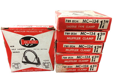 Lot 6 Hunckler Products PIK-A-NUT MC-134 Self Locking MUFFLER CLAMP 1 3/4'' NOS
