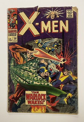 X-MEN #30.  MARCH 1967. MARVEL. G/VG. WARLOCK (MAHA YOGI)! JACK KIRBY COVER! UK!