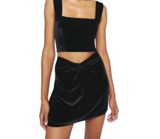 Reformation Womens Black Harri Velvet Mini Skirt Size 6