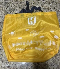 H Mart Reusable Shopping Tot Bag Yellow Collapsible