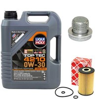 MotoröL Set 0W-30 5 Liter + ÖLfilter + ÖLablassschraube FüR VW Tiguan 2.0 TDI 5N