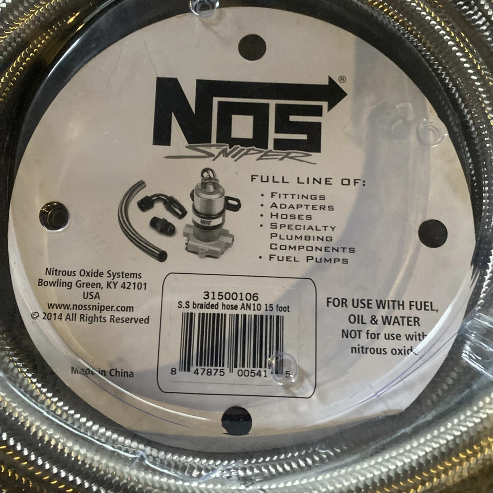 NOS Stainless Steel Braided Hose AN-10 15 Foot 31500106 - Image 3 of 4