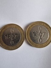 Two rare 1807 £2 pound coin with mint error on one.