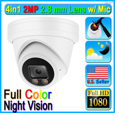 4in1 HD 2MP 2.8mm CCTV Camera Full 24/7 Color Vu Night Vision BNC TVI AHD CVI