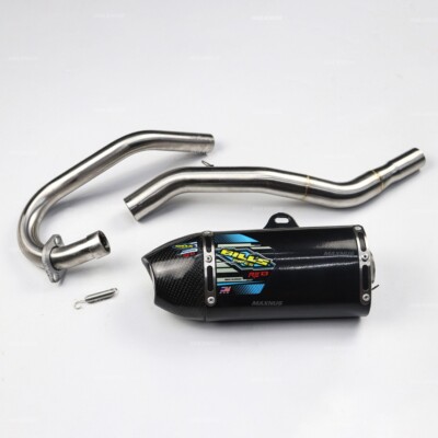 EXHAUST MUFFLER PIPE FULL SYSTEM BLACK CARBON FIT FOR KAWASAKI KLX110 KLX110L