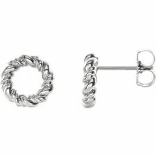 Circle Rope Earrings In Platinum