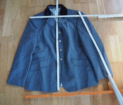 Turnierjacke Gr. 42 grau ELT Paris Turniersakko Turnierjacket Samtkragen Wald n