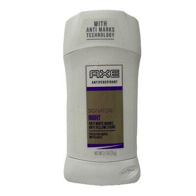 Axe Antiperspirant Signature Night Solid Anti White Marks 48 Hour Fresh RARE