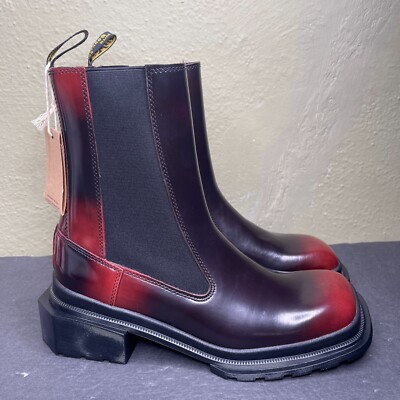 New Dr. Martens Maybole Chelsea Womens Size 9 Square Toe Boots Black Cherry