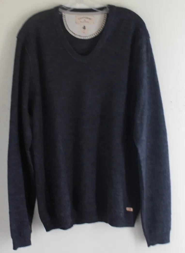John Varvatos Converse Unusual Charcoal Woven Lighter Wool Knit Sweater 4 XL