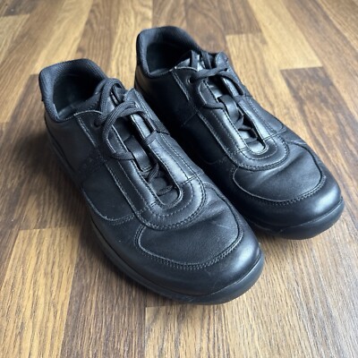 Vintage Prada Mens Black Shoe Sport Leather Trainers Uk 8 Eu 42