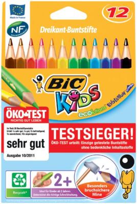BIC KIDS Dreikant-Buntstifte Evolution Triangle, 12er Etui