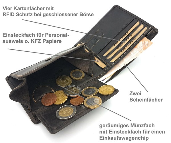 Echt Leder Portemonnaie GeldböRse Geldbeutel Jockey Club Toro Rfid Schutz-image