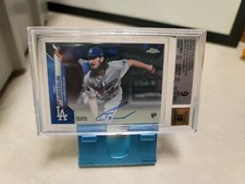 Tony Gonsolin 2020 Topps Chrome Blue Wave Refractor RC Auto /150 BECKETT 9 10