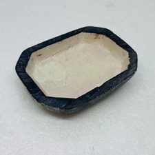 Vintage Hand-carved Stone Trinket Tray Etched Bass Fish 3” Art Decor 26