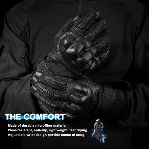 XL Tactical Motorcycle Full Finger Gloves Motorbike Riding Motocross Mittens - Picture 8 of 12