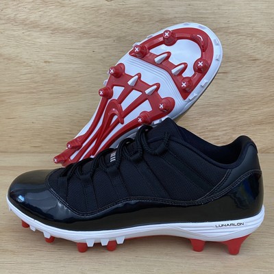 jordan 11 football cleats red