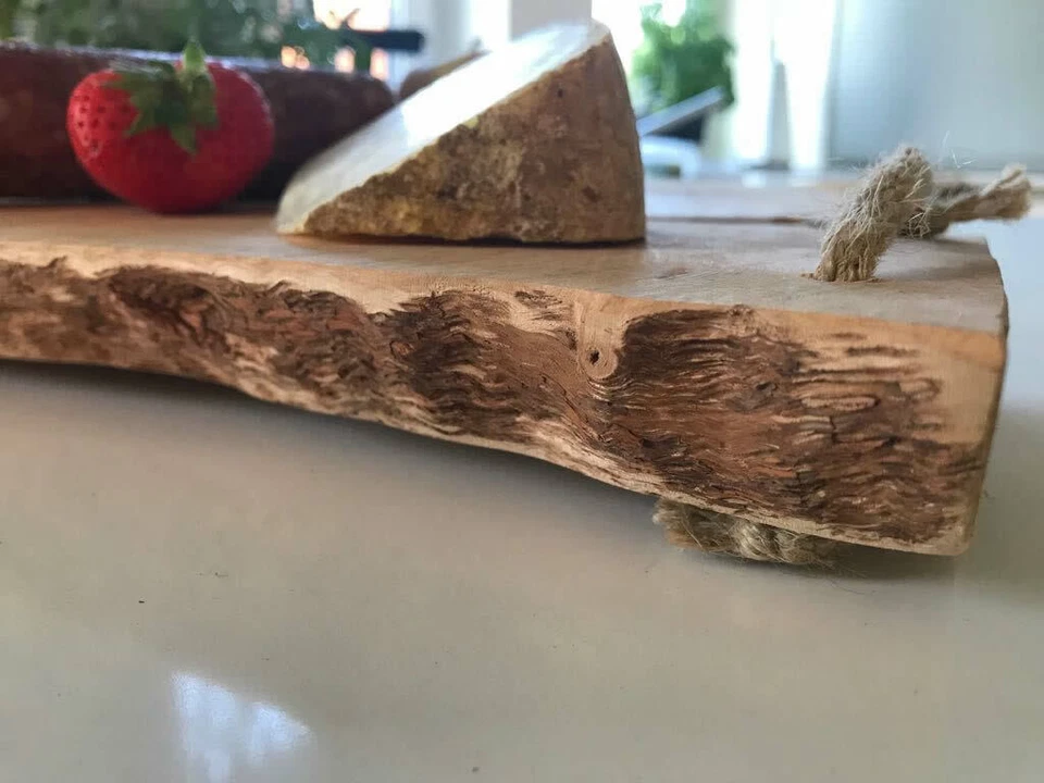 XL Nature Schneidebrett Echt-Holz 50x20cm Vesperbrett Schneidbrett Deko-Tablett - Bild 4 von 4