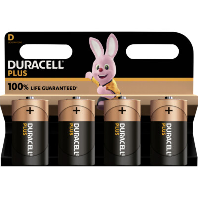 Duracell Plus-D K4 Mono (D)-Batterie Alkali-Mangan  1.5 V 4 St.