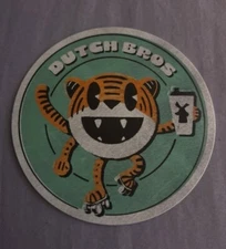 DUTCH Bros STICKER Grand OPENING Exclusive ROLLER Skating TIGER DB Coffee