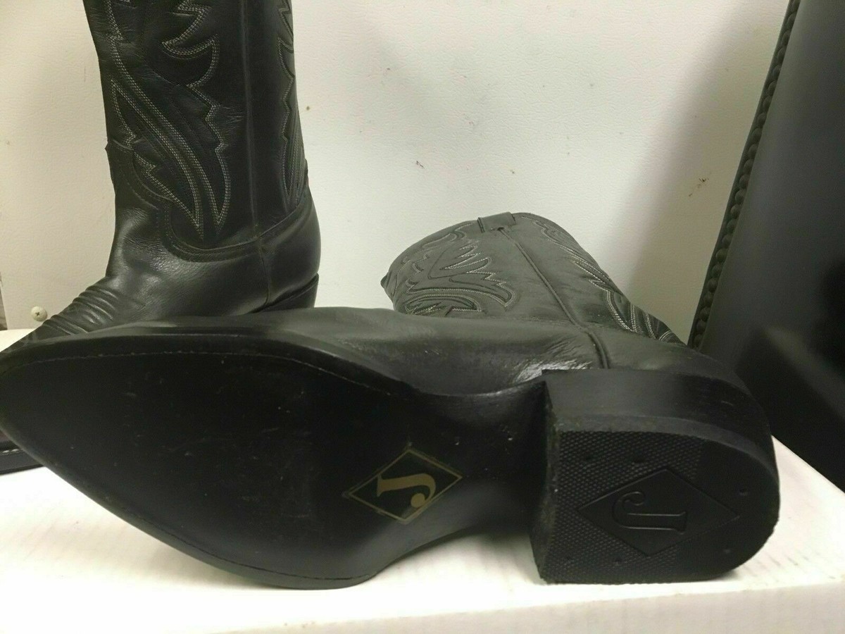 Bottes Western Justin Diamond J Homme 8 / Femme 9.5 - Cuir Gris - NEUVES