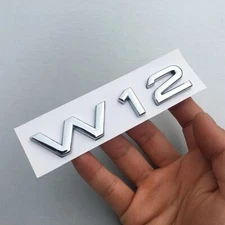 Chrome Metal W12 Car Fender Side Emblem Badge Decal Stickers A S RS Series V6 V8