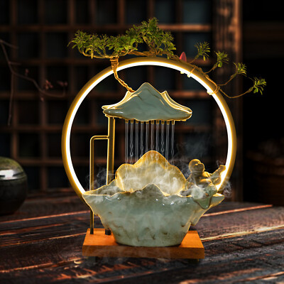 Tabletop Fountain With Lights Water Fountain With Pump Indoor Waterfall Fountain