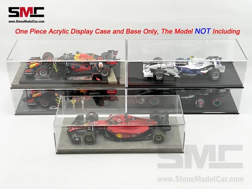 Premium Acrylic Display Cover Show Case w Gray Eco-leather Base for 1:18 Model - Image 4 of 4