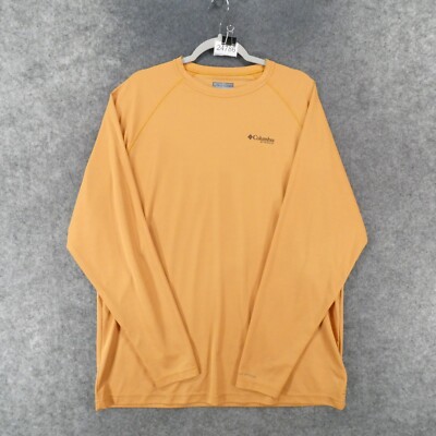 Columbia Shirt Mens Extra Large Long Sleeve Orange Tee PHG