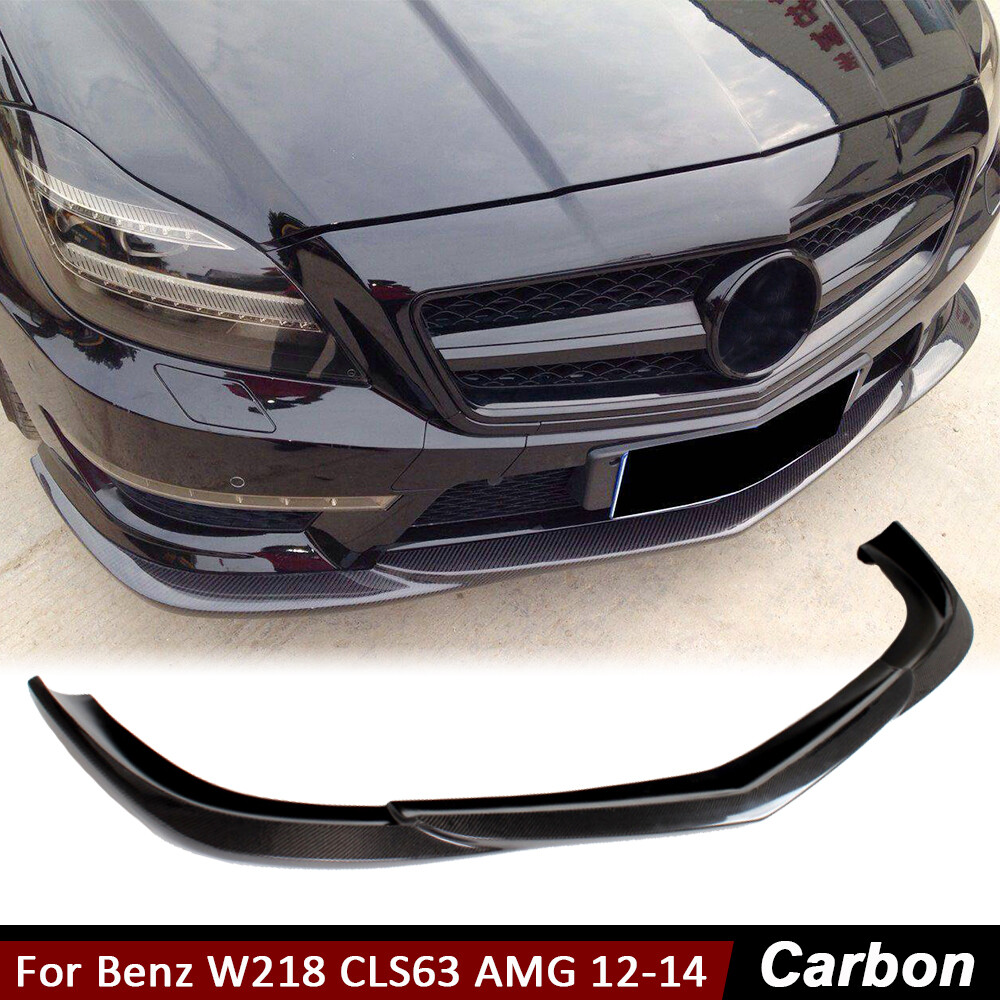 For Mercedes Benz W218 CLS63 2012-14 Carbon Fiber Front Bumper Lip Chin Spoiler