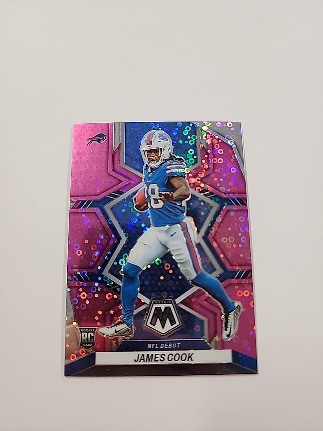 2022 Panini Mosaic No Huddle Pink Disco /20 SSP James Cook RC #285 ZG