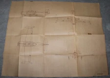 1958 RARE HISPANO HA-200 SAETA JET FIGHTER BLUEPRINT DRAWINGS