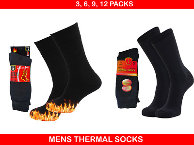 Herren Thermo Socken schwarz Winter warm Wanderstiefel Socken Erwachsene Größe 6?11
