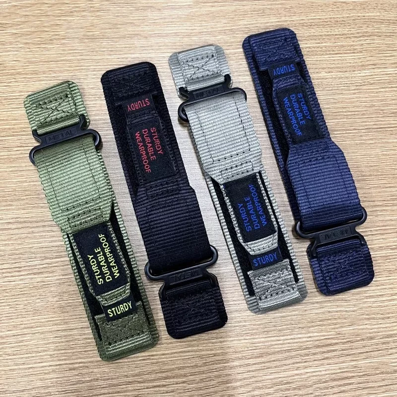 Correa de reloj de nailon 20 mm 22 mm correa de reloj gancho y bucle deportiva para Huawei Ticwatch1/pro Foto 3 de 4