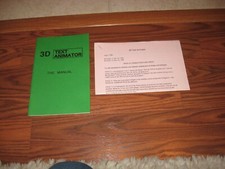 3D Text Animator The Manual and pictured insert for the Commodore Amiga