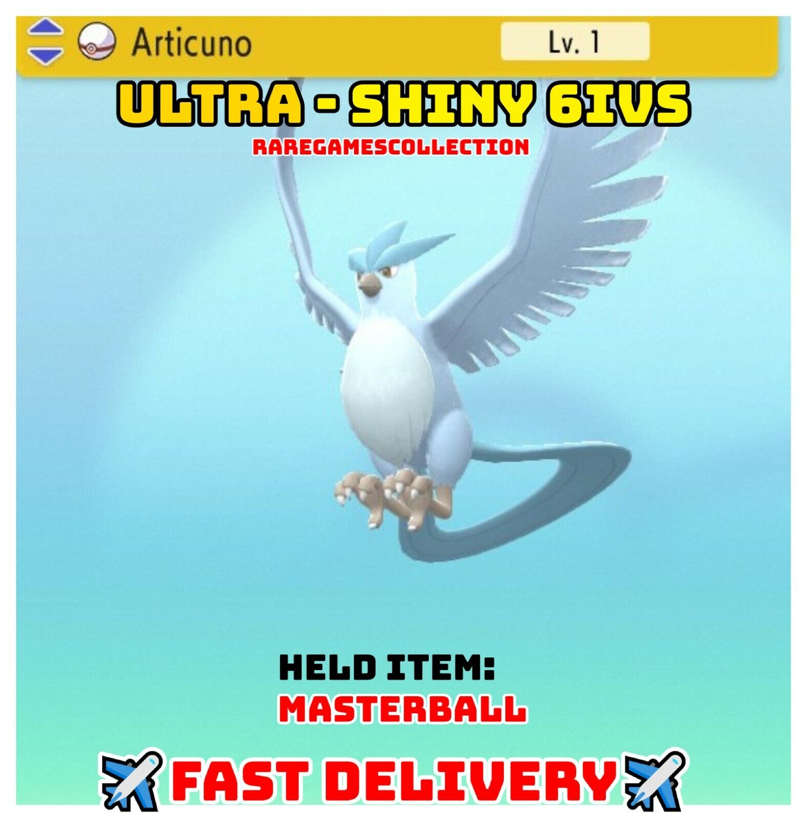 ✨ SHINY ✨ARTICUNO LEVEL 1 6IV Pokemon Brilliant Diamond Shining Pearl FAST  TRADE