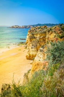 Wandbild: Ein Blick von oben auf den Praia da Rocha, Algarve, Portugal [...]