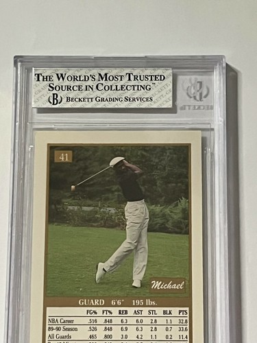 1990-91 SKYBOX #41 Michael Jordan Bulls - Beckett BGS 8 Near Mint - Picture 2 of 2