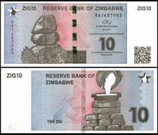 ZIMBABWE 10 Zig, 2024, P-110, UNC World Currency